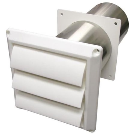 3 In. White Plastic Louver Vent With Tail Piece, 18PK